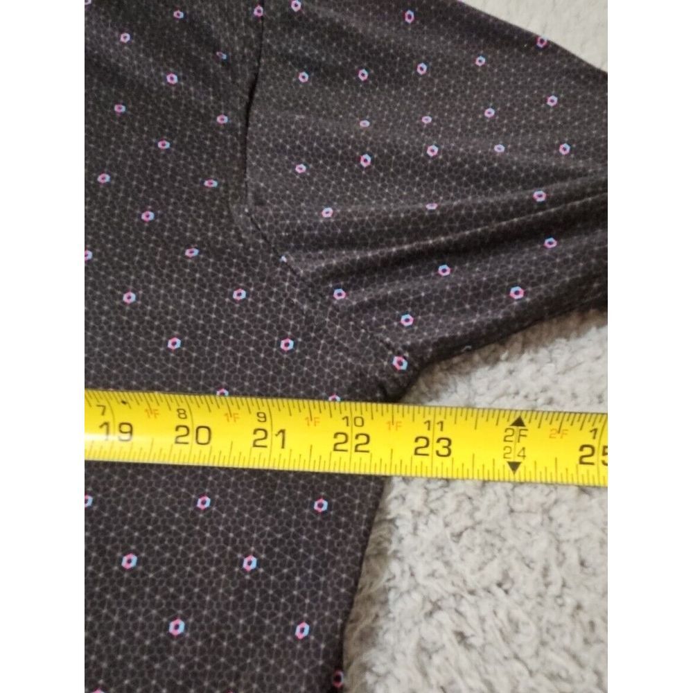 Buttercloth Short Sleeve Shirt Mens Size Large Black Polka Dot Cotton Stretch - Picture 7 of 8